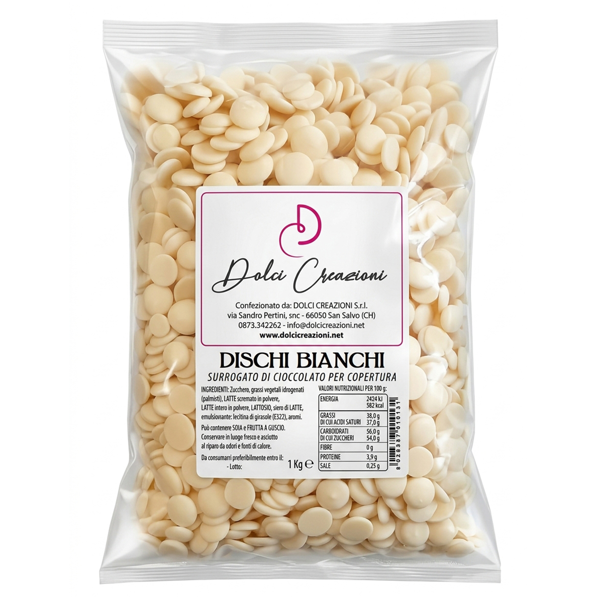 dischi cioccolato bianco